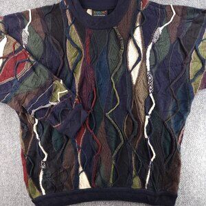 COOGI Australia Wool Sweater Medium Pullover Cable Knit Textured 3D Colorful